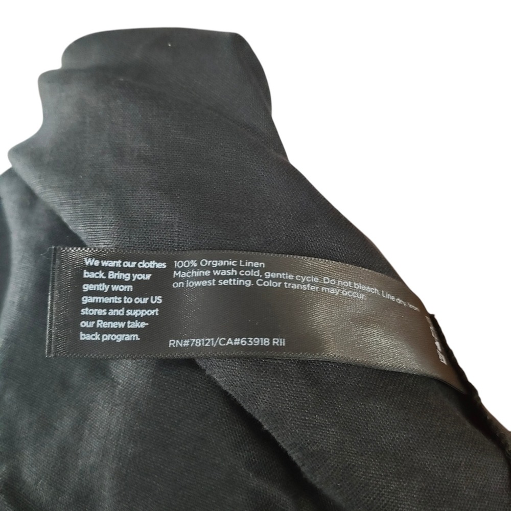 Eileen Fisher Black 100% Organic Linen Open Front Blazer Jacket Lagenlook XL - Picture 11 of 11